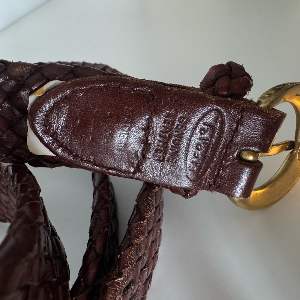 Talbots Brown Braided Leather Belt - Picture 2 of 4